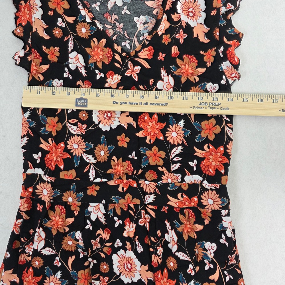 Prettygarden Women Large‎ Maxi Dress Black Orange Floral Boho High Low Excellent - Picture 7 of 11